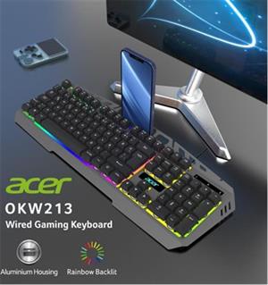 Acer OKW213 Gri RGB Rainbow Backlit Gaming Keyboard Rainbow (Kablo Uzunluğu 1,5mt)