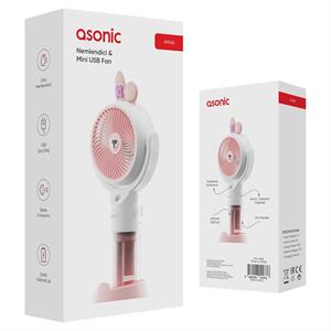 Asonic AFN26 Beyaz 500mAh 2 Kademe (Püskürtme Fonksiyon) Nemlendirici Sprey USB Fan Şarjlı