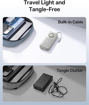 BASEUS FREE2PULL 30W 10.000MAH POWERBANK - GREY