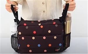 Boubou BSO-1001 Bebek Arabası Organizer Çanta Siyah Puantiyeli