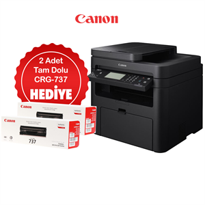 CANON i-SENSYS MF237W, Lazer Yazıcı, Tarayıcı, Fotokopi, Fax, Wifi, Lan + Orijinal 2 Adet CRG737 Toner Hediye, ORİJİNAL TONERLİ