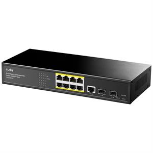 CUDY GS2008PS2 8 Port Gbit 8 Port PoE+ 130W 2xSFP Desktop/Rackmont Yönetilebilir (L2) Metal Kasa Switch