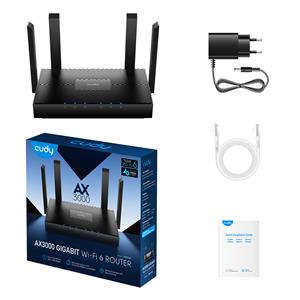 CUDY WR3000 4 Port 10/100/1000Mbps AX3000 4 Anten Masaüstü Router
