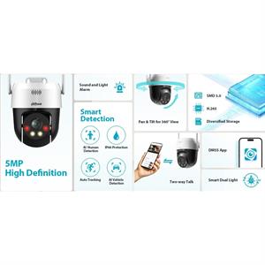 DAHUA P5AE-PV-4G 5MP DAHİLİ SES 4G PT DOME KAMERA