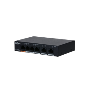 DAHUA PFS3006-4GT-60-V2, 4 Port, Gigabit, PoE 60W, 2 Port Uplink, Yönetilemez, Masaüstü Switch