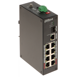 DAHUA PFS3110-8ET-96-V2, 8 Port, Megabit, PoE 96W, 1 Port Gigabit Uplink, 1 Port Gigabit SFP, Yönetilemez, Masaüstü Switch