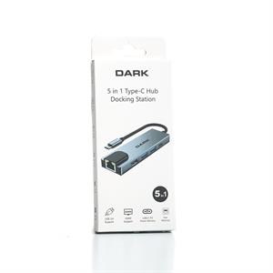 DARK DK-AC-U31X46 5i 1 Arada USB 3.1 Type-C to Ethernet / HDMI USB 3.0 - USB 2.0 / USB-C 65W Macbook Port Çoklayıcı HUB