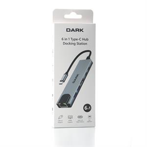 DARK DK-AC-U31X47 6sı 1 Arada USB 3.2 Type-C to Ethernet / HDMI USB 3.0 - USB 2.0 / USB-C 65W Macbook Port Çoklayıcı HU