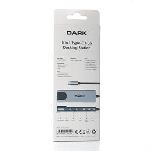 DARK DK-AC-U31X47 6sı 1 Arada USB 3.2 Type-C to Ethernet / HDMI USB 3.0 - USB 2.0 / USB-C 65W Macbook Port Çoklayıcı HU