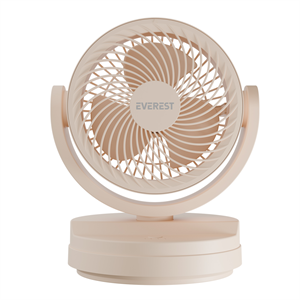 EVEREST EFN-509, KREM, 3 Kademeli Hız, 17,5cm 3 Kanat Pervane ve Çerçeve, Masaüstü, USB Vantilatör