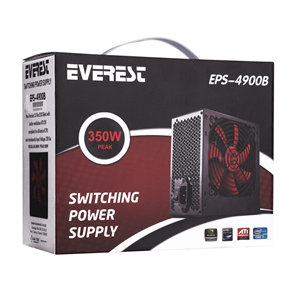 EVEREST EPS-4900B, 350W Peak, 12cm Fan, ATX, Power Supply (PSU)