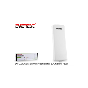 EVEREST EWN-220POE, 300Mbps, 5Ghz WiFi, 10dbi Anten, 5Km Menzil, Noktadan Noktaya, Dış Mekan, Access Point CPE