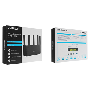 EVEREST EWR-X3000-V1, 3000Mbps, Dualband, WiFi 6, 4Port, 1Port WAN, Masaüstü, WISP, Repeater, Router, Access Point