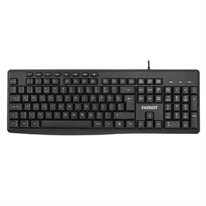 EVEREST KB-619, USB Kablolu, Türkçe Q, Multimedya Klavye (Siyah)