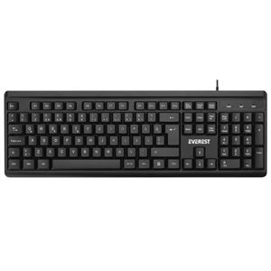 EVEREST KB-741, USB Kablolu, Türkçe Q,  2 metre Bakır Kablolu, Standart Klavye (Siyah)