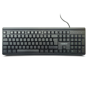 EVEREST KB-741F, USB Kablolu, Türkçe F,  2 metre Bakır Kablolu, Standart Klavye (Siyah)