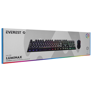 EVEREST KM-198, Luminax, Rainbow Işıklı, Türkçe Q, USB Kablolu, Gaming, Klavye Mouse Set