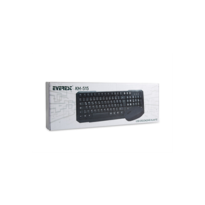 EVEREST KM-515, Siyah, Türkçe Q, USB Kablolu, Klavye Mouse Set