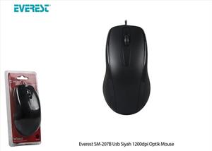 EVEREST SM-207B USB Kablolu 1200dpi siyah Mouse
