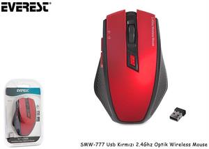 EVEREST SMW-777 USB Kablosuz 2.4Ghz Kırmızı Mouse