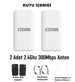 EZCOOL EZ-W240AN DIŞ ORTAM (2.4GHz 300Mbps 1KM) ACCESS POİNT