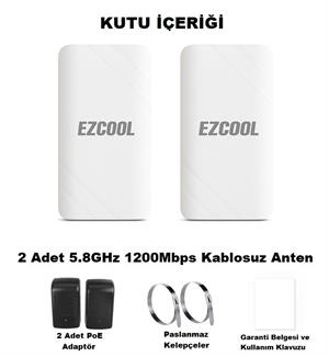 EZCOOL EZ-W580AN DIŞ ORTAM (5.8GHz 1200Mbps 1KM) ACCESS POİNT