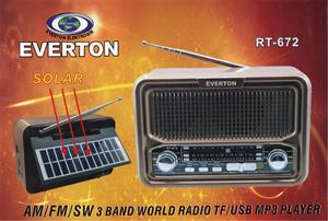 Everton Rt-672 Bluetooth Fm-Usb-Tf-Aux Şarjlı Solar Nostaljik Radyo