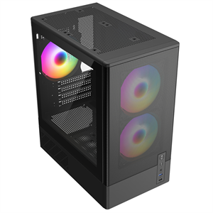 FRISBY FC-8975B 550W Siyah 3X RGB Mesh Mini Tower M-ATX Kasa