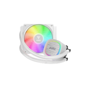 GAMDIAS AURA GL120 V2 WH, White Edition, 120mm,  RGB, 1 Fanlı, CPU Sıvı Soğutma