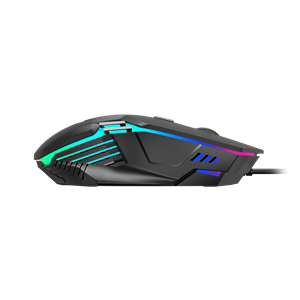 GAMDIAS AURA GS4, Çok Renkli Aydınlatma,  USB Kablolu, 6 Tuşlu, Gaming Mouse, 3.600 DPI, Siyah