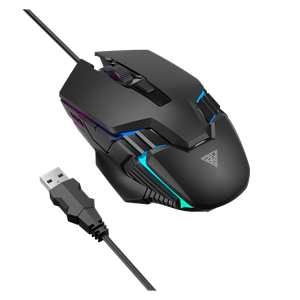 GAMDIAS AURA GS4, Çok Renkli Aydınlatma,  USB Kablolu, 6 Tuşlu, Gaming Mouse, 3.600 DPI, Siyah