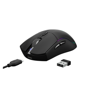 GAMDIAS HADES M3, RGB Aydınlatma, 2.4Ghz ve Bluetooth Kablosuz, 7 Tuşlu, Şarj Edilebilir, Type-C, Gaming Mouse, 10.000 DPI, Siyah