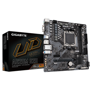 GIGABYTE A620M-S2H, rev.1.2, 6400MHz, 2xDDR5, 1x M.2, D-SUB, HDMI, DP, AM5 Soket Anakart