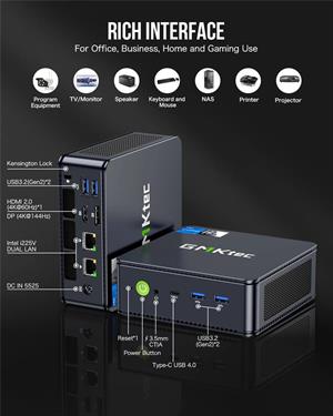 GMKTec K7 PLUS Intel i7 13620H, 32 GB DDR5, 1 TB SSD, Wi-Fi 6, BT 5.2, Win11 PRO Mini PC