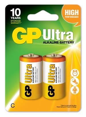 GP G-Tech LR14 Orta Boy Ultra Alkalin Pil 2li Paket GP14AU-U2 C Boy