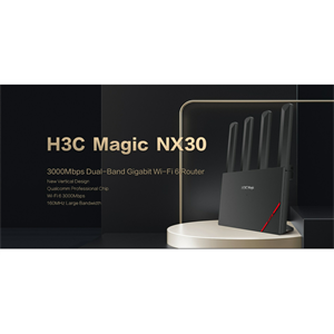 H3C Magic NX30, Dual Band, WiFi 6, 3000Mbps, 4Port GigaBit, 4ad Anten, Masaüstü, Router, Access Point