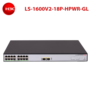 H3C S1600V2-18P-HPWR, 16 Port, GigaBit, PoE 240W, L2, 2 Port GigaBit SFP, Web Yönetilebilir, Masaüstü Switch