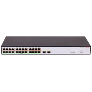 H3C S1600V2-26P-HPWR, 24 Port, GigaBit, PoE 370W, L2, 2 Port GigaBit SFP, Web Yönetilebilir, Masaüstü Switch