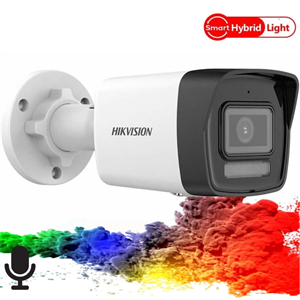 HIKVISION DS-2CD1043G2-LIUF 4Mpix, 2,8mm Lens,  H265+, 30Mt Gece Görüşü, Hybrid Light, SD Kart,Dahili Mikrofon, PoE, Bullet IP Kamera