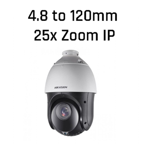 HIKVISION DS-2DE4425IW-DE, 4Mpix, 4,8-120mm Lens, 25X Optik Zoom, 100Mt Gece Görüşü, SD Kart, PoE, Ses Giriş Çıkış, H265+, Speed Dome PTZ IP Kamera (Ayak Dahil)
