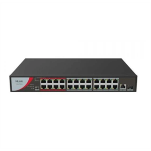 HILOOK NS-0326P-230(B), 24Port, Megabit, PoE 230W, 1 Port GigaBit Lan, 1 Port GigaBit SFP, Long Range 250Metre, Yönetilemez, Masaüstü Switch
