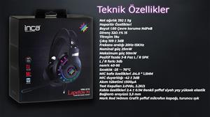 INCA IGK-X10 7.1 Surround RGB Siyah Kulaküstü Mikrofonlu Kulaklık