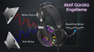 INCA IGK-X10 7.1 Surround RGB Siyah Kulaküstü Mikrofonlu Kulaklık