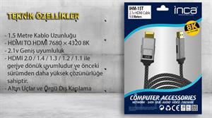INCA IHM-15T 1.5 Mt 2.1V HIGH SPEED 8K HDMI Kablo
