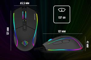 INCA IMG-343 USB 6400dpi siyah RGB Optik Oyuncu Mouse