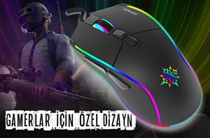 INCA IMG-343 USB 6400dpi siyah RGB Optik Oyuncu Mouse