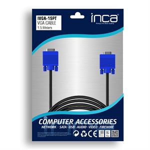 INCA IVGA-15PT 1.5 Mt 15E/15E Monitör Kablosu