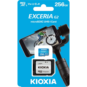 KIOXIA 256GB ExceriaG2, LMEX2L256GG2, U1 V30 4K,  CL10, 100Mb/s, MicroSD Kart Bellek (SD Adaptörlü)