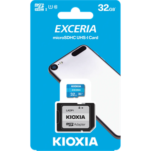 KIOXIA 32GB Exceria, LMEX1L032GG2, UHS-1,  CL10, 100Mb/s, MicroSD Kart Bellek (SD Adaptörlü)