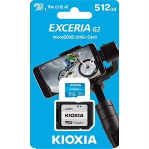 KIOXIA 512GB ExceriaG2, LMEXL512GG2 U1 V30 4K,  CL10, 100Mb/s, MicroSD Kart Bellek (SD Adaptörlü)